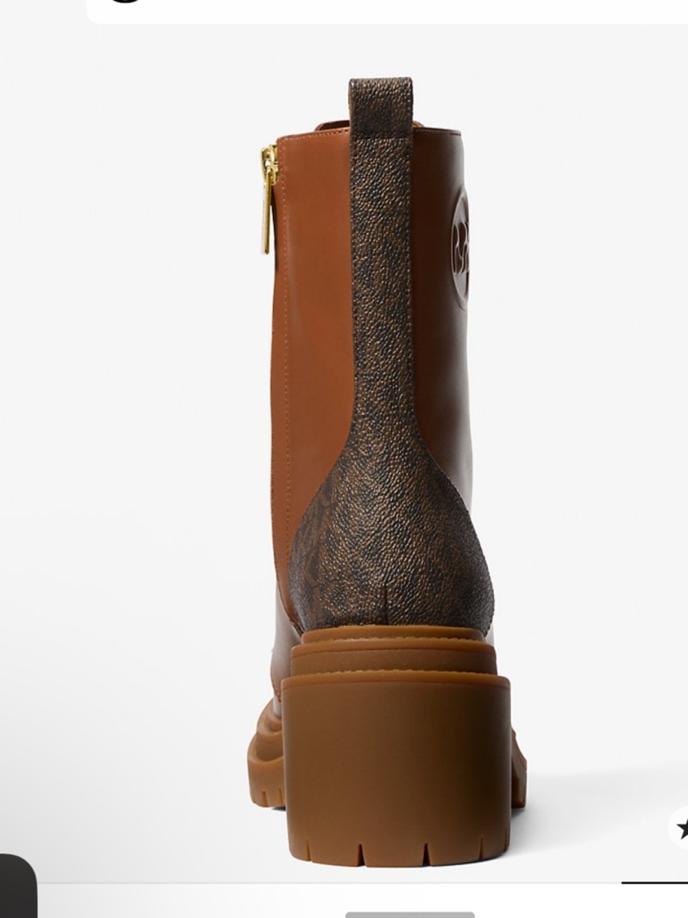 Michael Kors Hanley Leather and Signature Logo Trim Boot Size 7.5 NIB - Picture 3 of 5